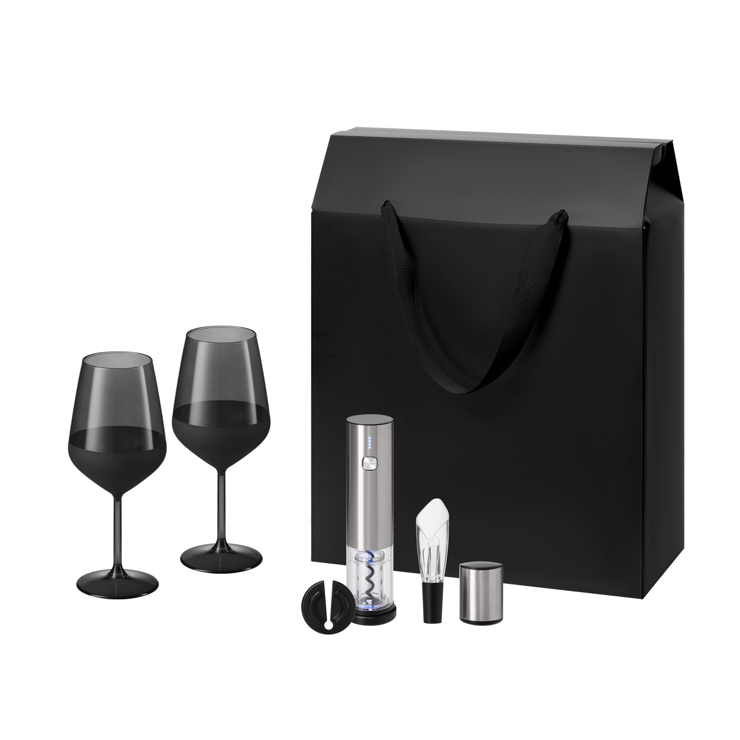 Подарочный набор Блэк Эдишн (Black Edition), Винтаро (Vintaro) (2 бокала + набор для вина)