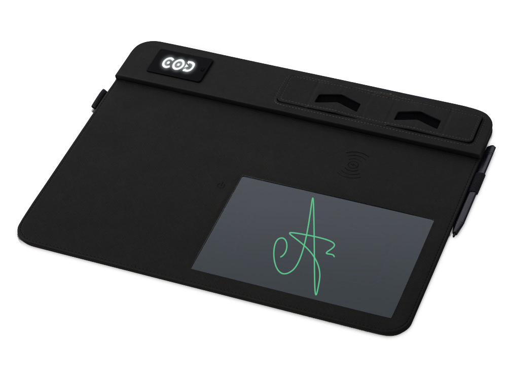 Многофункциональный коврик для мыши Multi Pad с беспроводной зарядкой и LCD экраном, 10 Вт