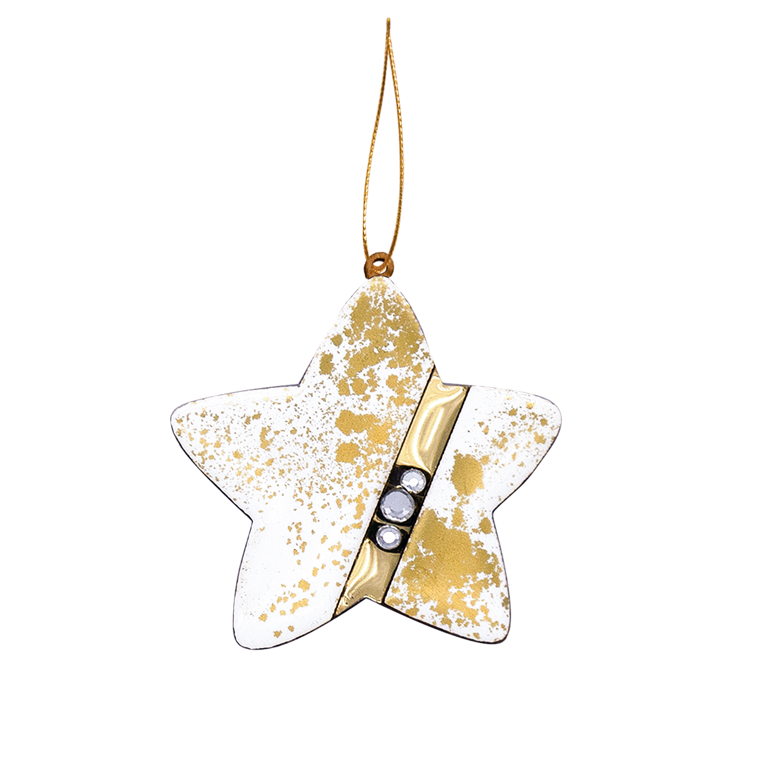 Ёлочная игрушка Звездочка (белый с золотым )