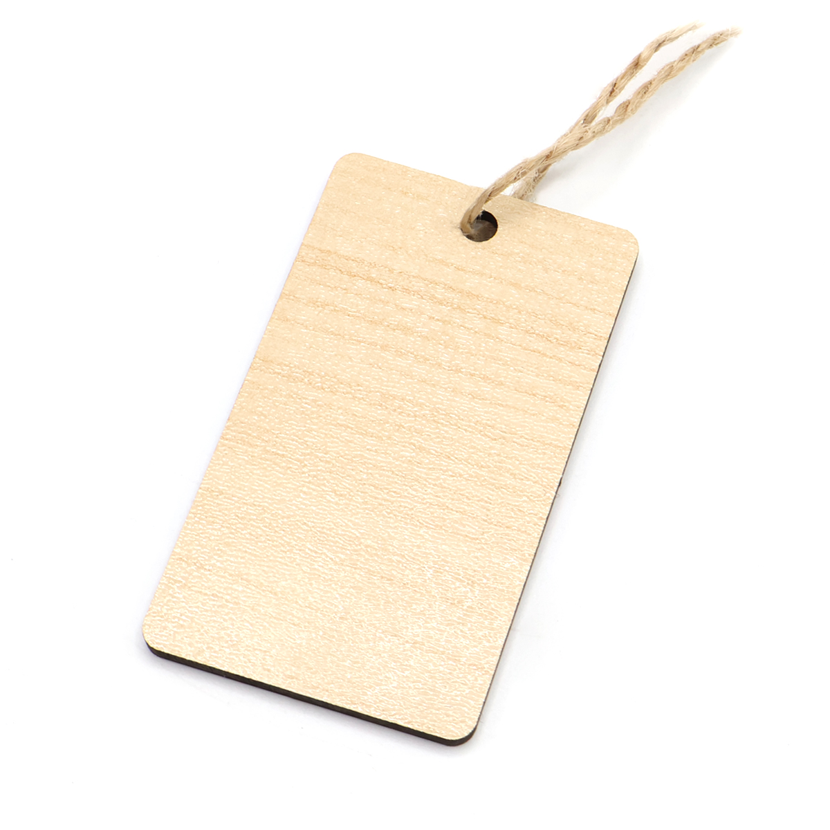 Бирка из ламинированного ХДФ на верёвке, Прямоугольная