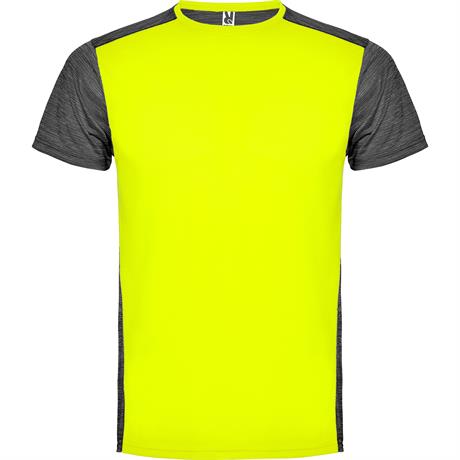 Спортивная футболка ZOLDER мужская, ФЛУОРЕСЦЕНТНЫЙ ЖЕЛТЫЙ/ПЁСТРЫЙ ЧЕРНЫЙ