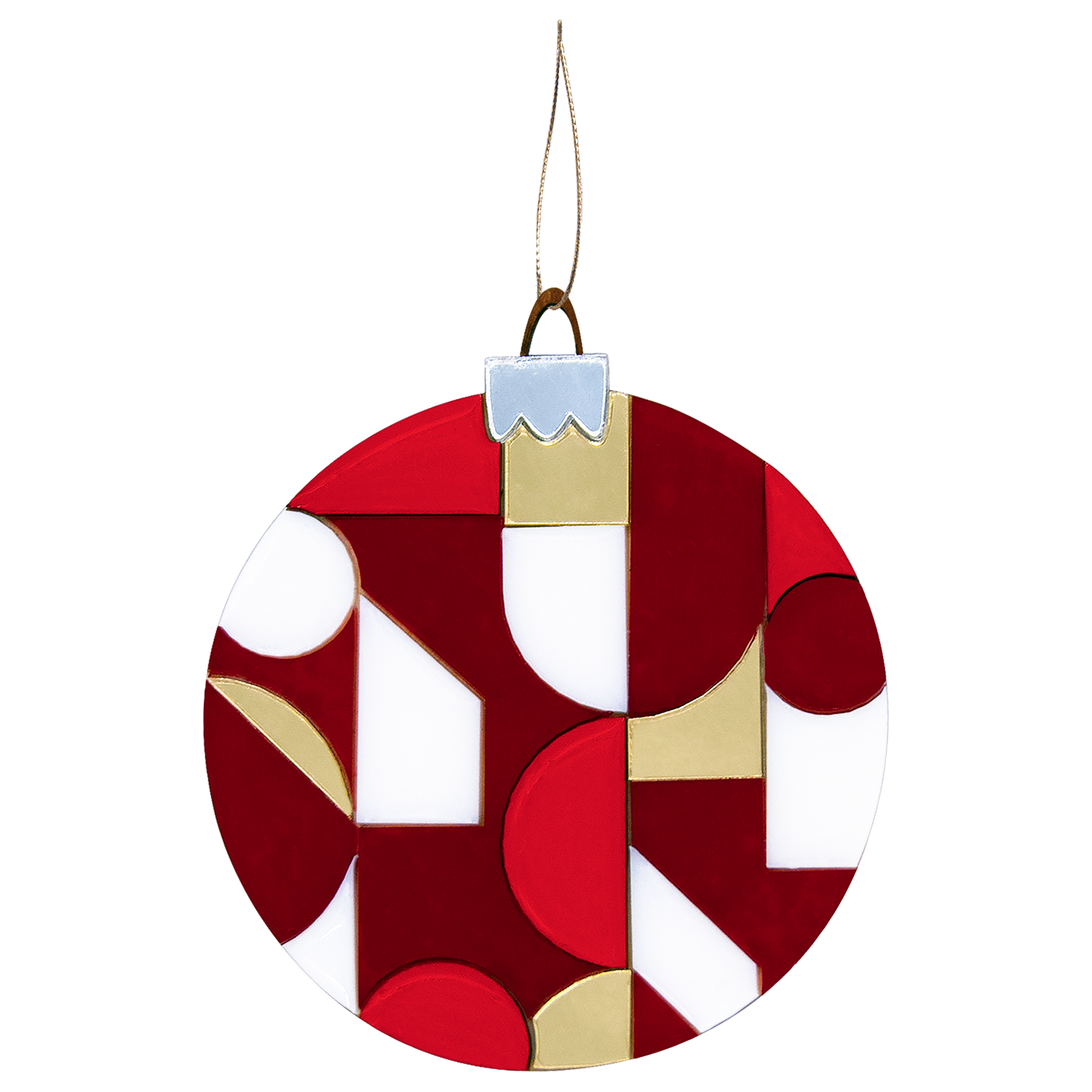 Ёлочное украшение Хундертвассер, коллекция ARTS`ME (красный с белым и с золотом)