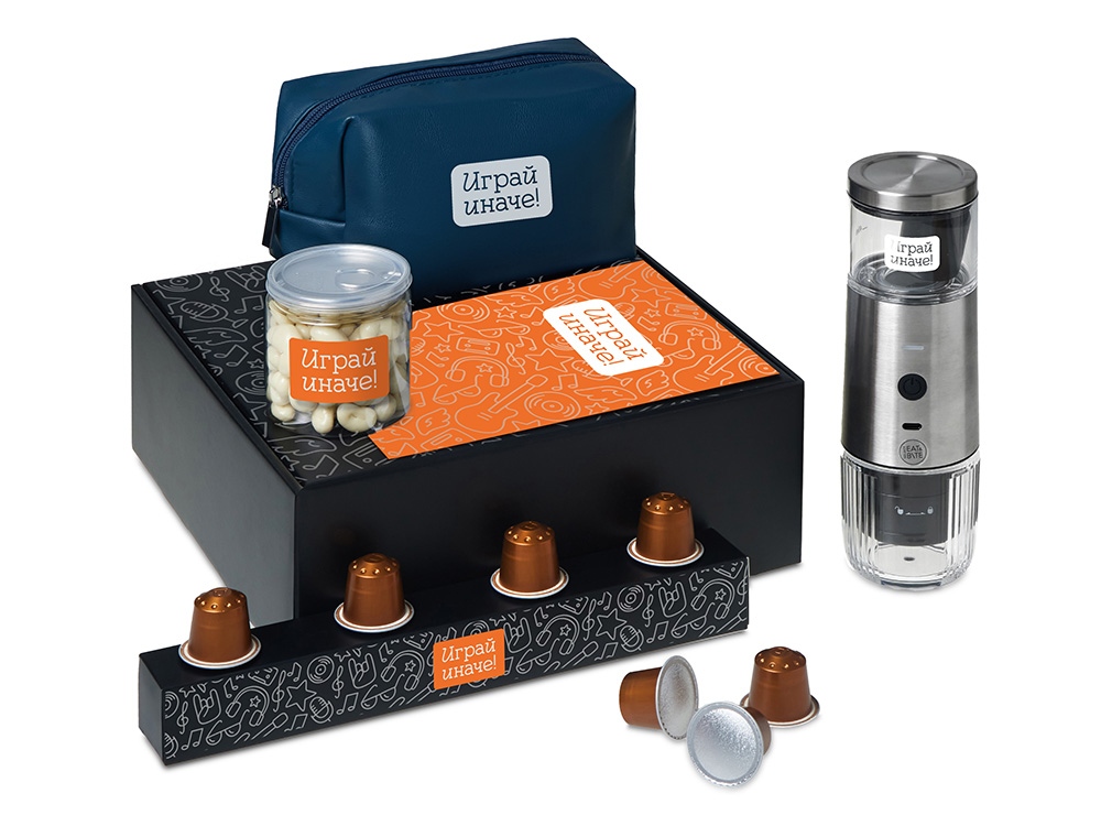 Подарочный набор Re:y. Boost с кофемашиной, капсулами и косметичкой