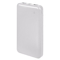 Универсальный аккумулятор Rib 10 (10000 мАч), белый, 13,5х6.8х1,5 см