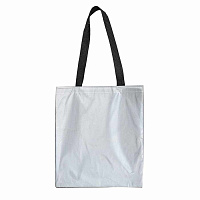 Сумка для покупок из полиэстера "Reflect"; светоотражающий серый; 38х42 см, длина ручек 70 см.