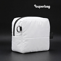 Несессер Superbag Bubble, стёганый, на молнии, с креплением на кольцо-карабин (белый)
