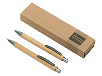 Подарочный набор Tender bamboo с шариковой ручкой и механическим карандашом из бамбука