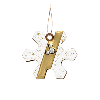 Ёлочная игрушка Снежинка (белый с золотым )