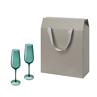 Подарочный набор 2 бокала для шампанского Капри (Capri) в большом подарочном пакете